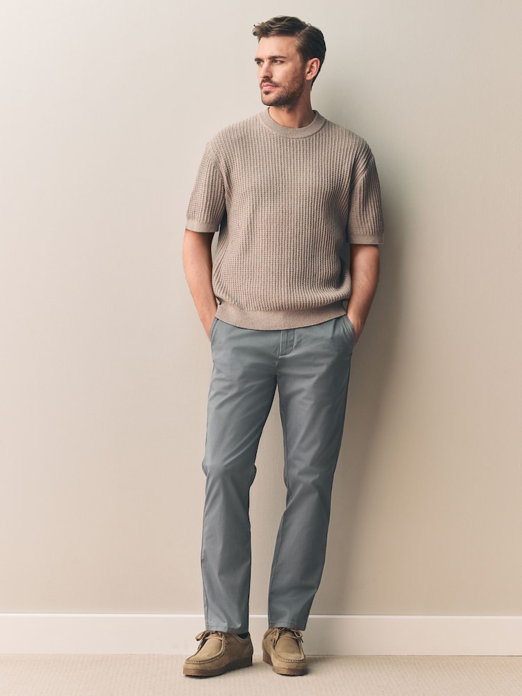 Blue Slate Slim Fit Signature Supima Cotton Blend Chinos Trousers - Image 2 of 7