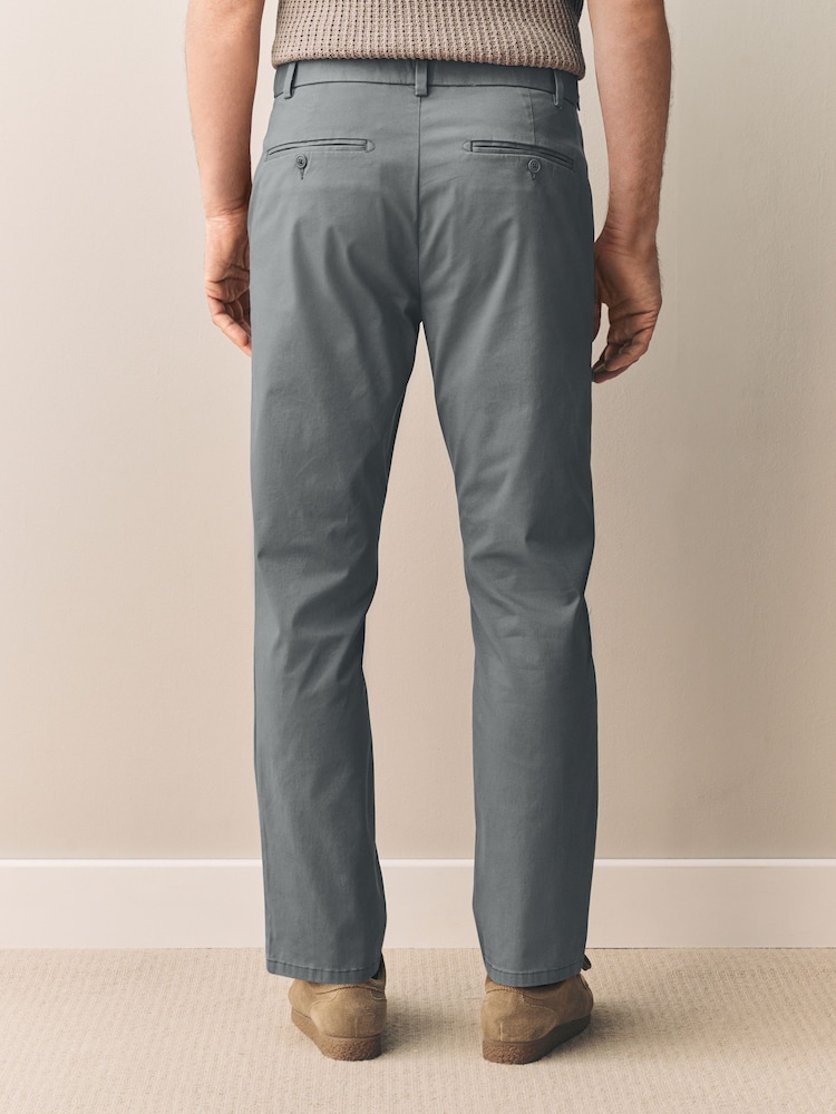 Albastru ardezie - Slim Fit - Pantaloni chino Signature Supima din amestec de bumbac - Image 3 of 12