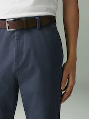 Blue/Grey Mid Straight Fit Belted Soft Touch Chino Trousers - Image 7 of 12
