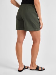JoJo Maman Bébé Khaki Maternity Linen Blend Shorts - Image 1 of 4