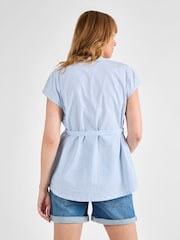 JoJo Maman Bébé Blue Stripe Maternity Blouse - Image 2 of 4