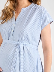 JoJo Maman Bébé Blue Stripe Maternity Blouse - Image 4 of 4