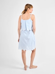 JoJo Maman Bébé Blue Stripe Broderie Maternity & Nursing Nightdress - Image 2 of 5
