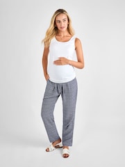JoJo Maman Bébé Navy Maternity Patterned Printed Trousers - Image 3 of 4