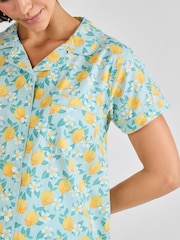 JoJo Maman Bébé Blue Lemon Print Maternity Short Pyjamas Set - Image 4 of 5