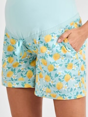 JoJo Maman Bébé Blue Lemon Print Maternity Short Pyjamas Set - Image 5 of 5