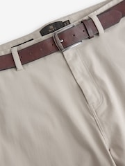 Hell Steinfarben - Gerade Passform - Weiche Chinohose mit Gürtel - Bild 9 von 10