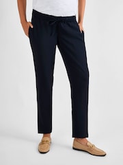 JoJo Maman Bébé Navy Tapered Maternity Trousers - Image 1 of 4
