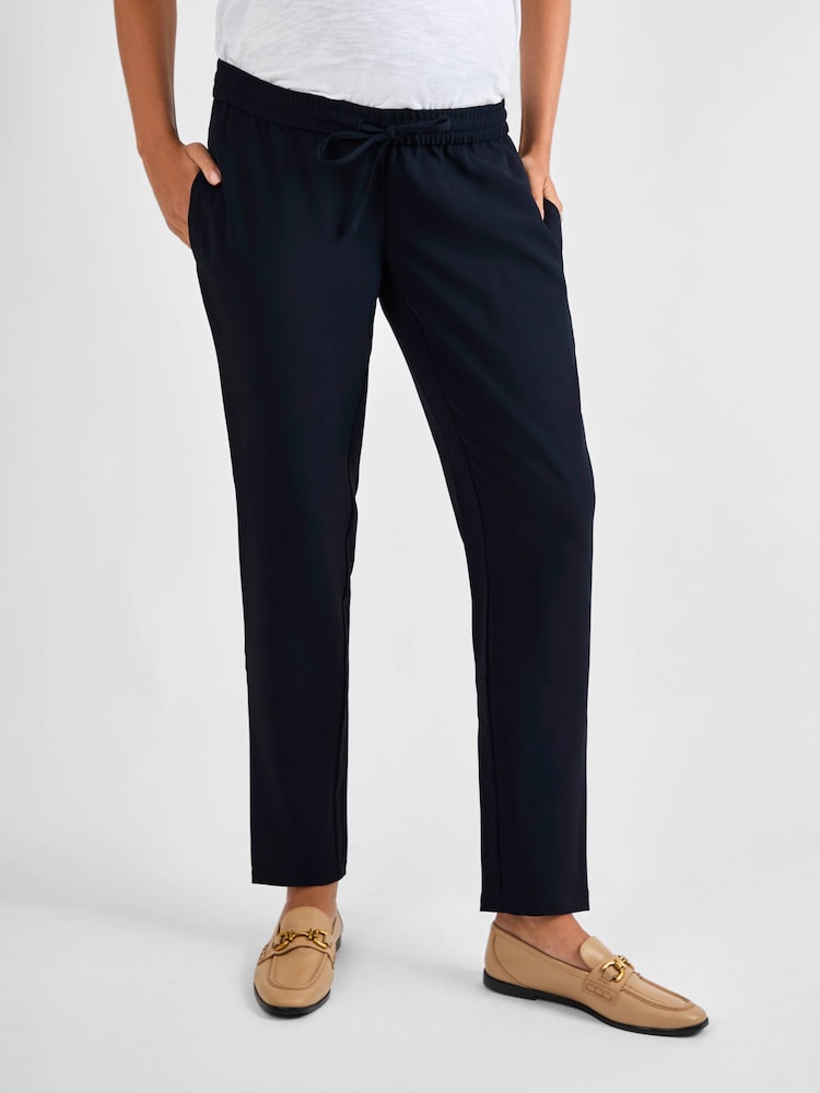 JoJo Maman Bébé Navy Tapered Maternity Trousers - Image 1 of 4