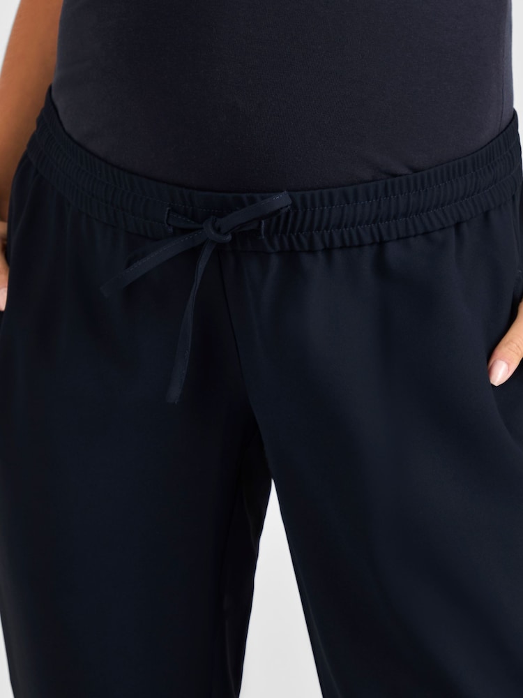 JoJo Maman Bébé Navy Tapered Maternity Trousers - Image 4 of 4