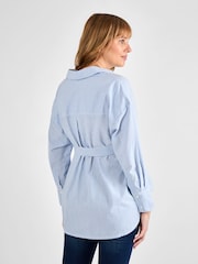 JoJo Maman Bébé Blue Stripe Maternity Shirt - Image 2 of 4