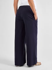 JoJo Maman Bébé Navy Maternity Linen Blend Trousers - Image 2 of 4