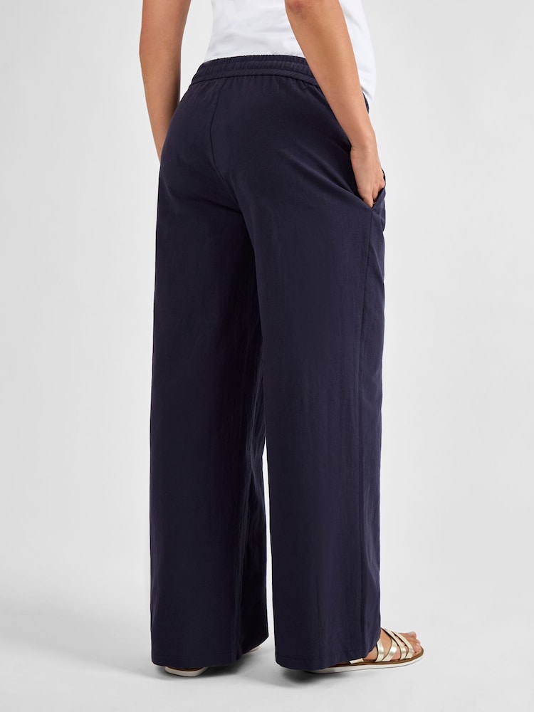 JoJo Maman Bébé Navy Maternity Linen Blend Trousers - Image 2 of 4
