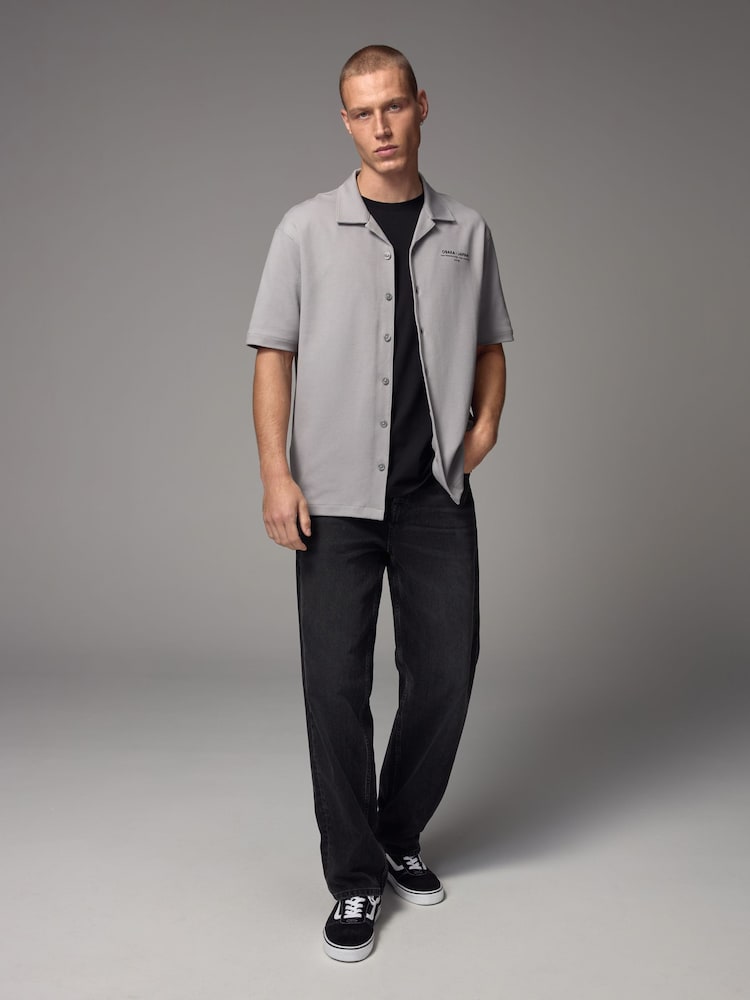Grey Text Graphic Jersey Shirt - Image 2 of 8