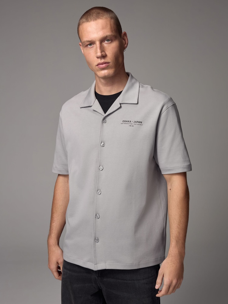 Grey Text Graphic Jersey Shirt - Image 3 of 8