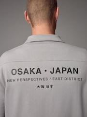 Grey Text Graphic Jersey Shirt - Image 5 of 8