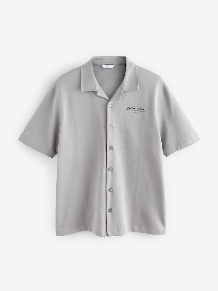 Grey Text Graphic Jersey Shirt - Image 6 of 8