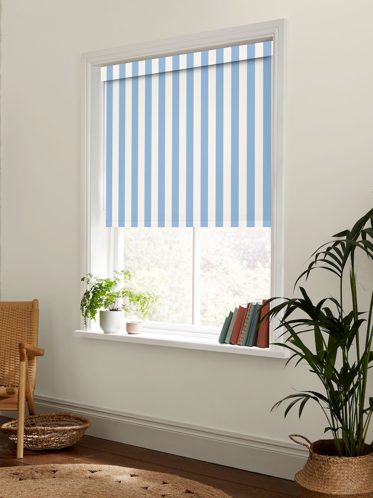 Cath Kidston Blue Canopy Stripe Made to Measure Roller Blind - Image 2 of 6