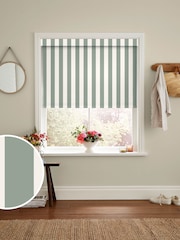 Cath Kidston Sage Green Canopy Stripe Made to Measure Roller Blind - Image 1 of 6