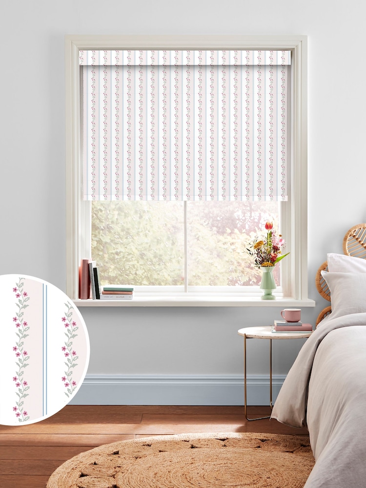 Cath Kidston Cream Ticking Vine Made to Measure Roller Blind - Image 1 of 6