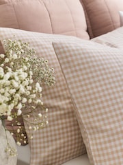 Christy Pink Gingham Yarn Dye Cotton Pillowcase Pair - Image 2 of 3