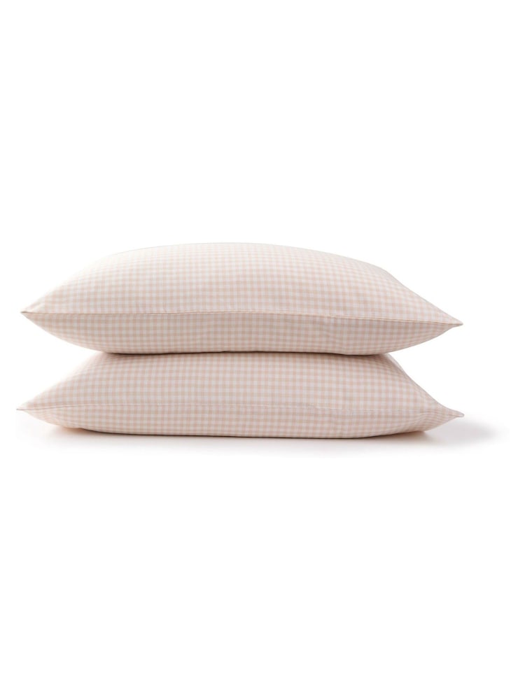 Christy Pink Gingham Yarn Dye Cotton Pillowcase Pair - Image 3 of 3 Christy Pink Gingham Yarn Dye Cotton Pillowcase Pair - Image 3 of 3