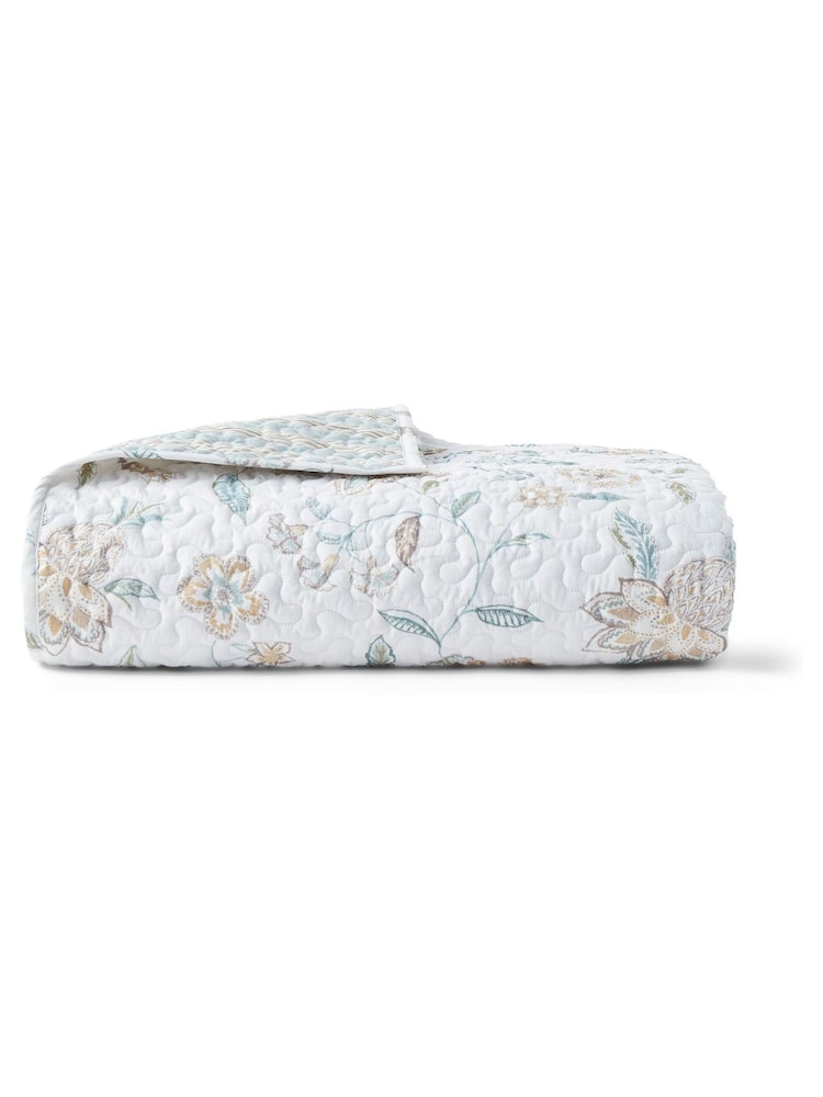 Christy Aqua Kew Reversible Bedspread Cotton Coverlet - Image 4 of 4 Christy Aqua Kew Reversible Bedspread Cotton Coverlet - Image 4 of 4