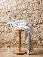 Christy White Boho Jacquard Fringed Cotton Towel - Image 3 of 5