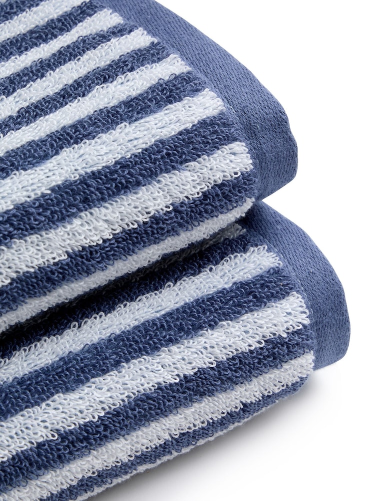 Christy Chalk Blue Portobello Stripe Cotton Towel - Image 5 of 5 Christy Chalk Blue Portobello Stripe Cotton Towel - Image 5 of 5