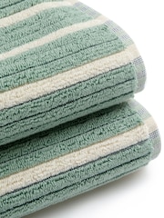 Christy Eucalyptus/Denim Darwin Turkish Cotton Reversible Towel - Image 4 of 4