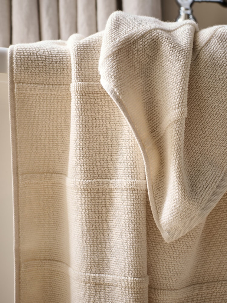 Christy Ecru Highgate Turkish Cotton Ribbed Towel - Image 2 of 4 Christy Ecru Highgate Turkish Cotton Ribbed Towel - Image 2 of 4