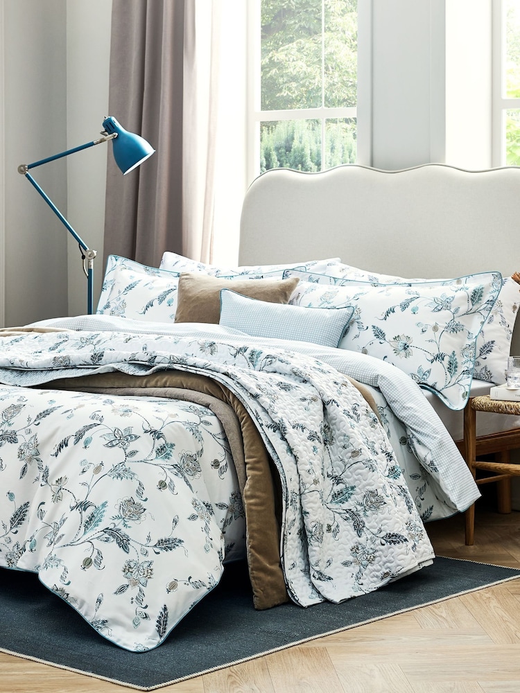 Christy Blue Bramley Reversible Bedspread Cotton Coverlet - Image 1 of 5 Christy Blue Bramley Reversible Bedspread Cotton Coverlet - Image 1 of 5