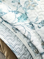 Christy Blue Bramley Reversible Bedspread Cotton Coverlet - Image 4 of 5