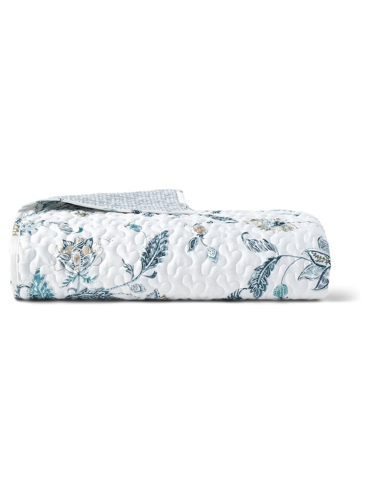 Christy Blue Bramley Reversible Bedspread Cotton Coverlet - Image 5 of 5 Christy Blue Bramley Reversible Bedspread Cotton Coverlet - Image 5 of 5