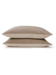 Christy Latte Relaxed Linen Blend Reversible Pillowcase Pair - Image 3 of 3