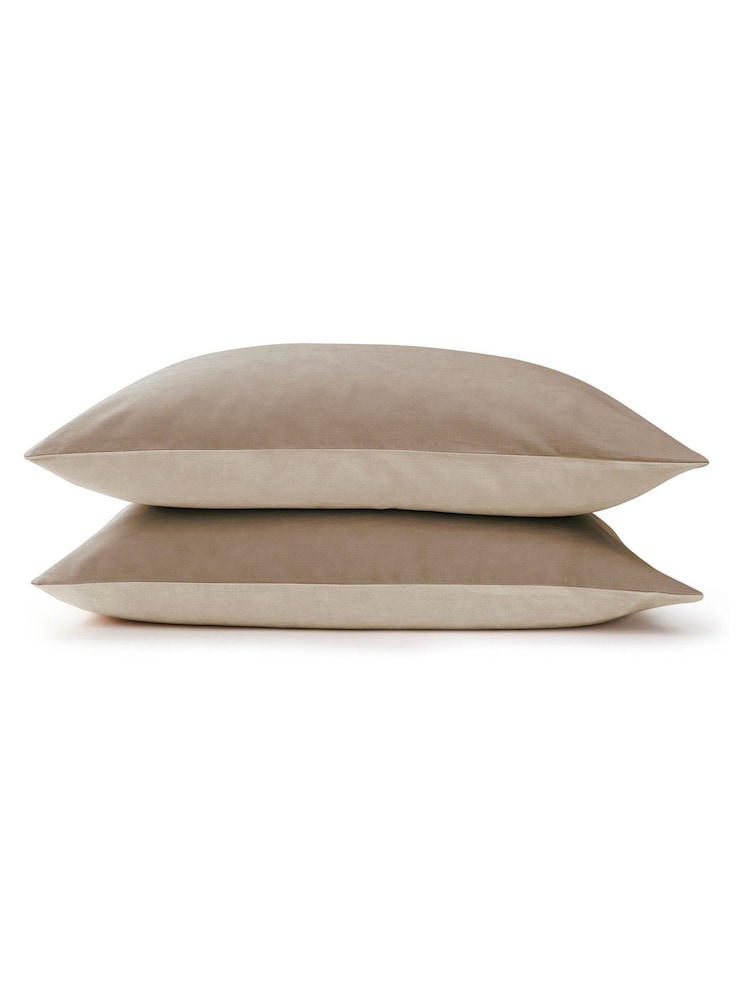 Christy Latte Relaxed Linen Blend Reversible Pillowcase Pair - Image 3 of 3