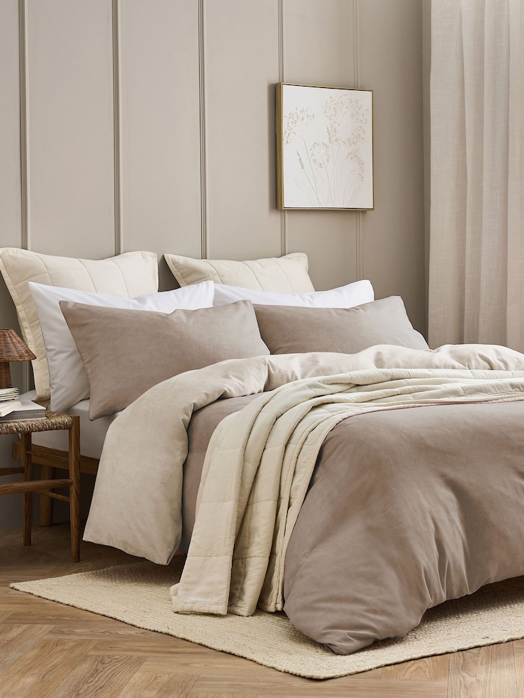 Christy Latte Relaxed Linen Blend Duvet Cover & Pillowcase Set - Image 2 of 4 Christy Latte Relaxed Linen Blend Duvet Cover & Pillowcase Set - Image 2 of 4