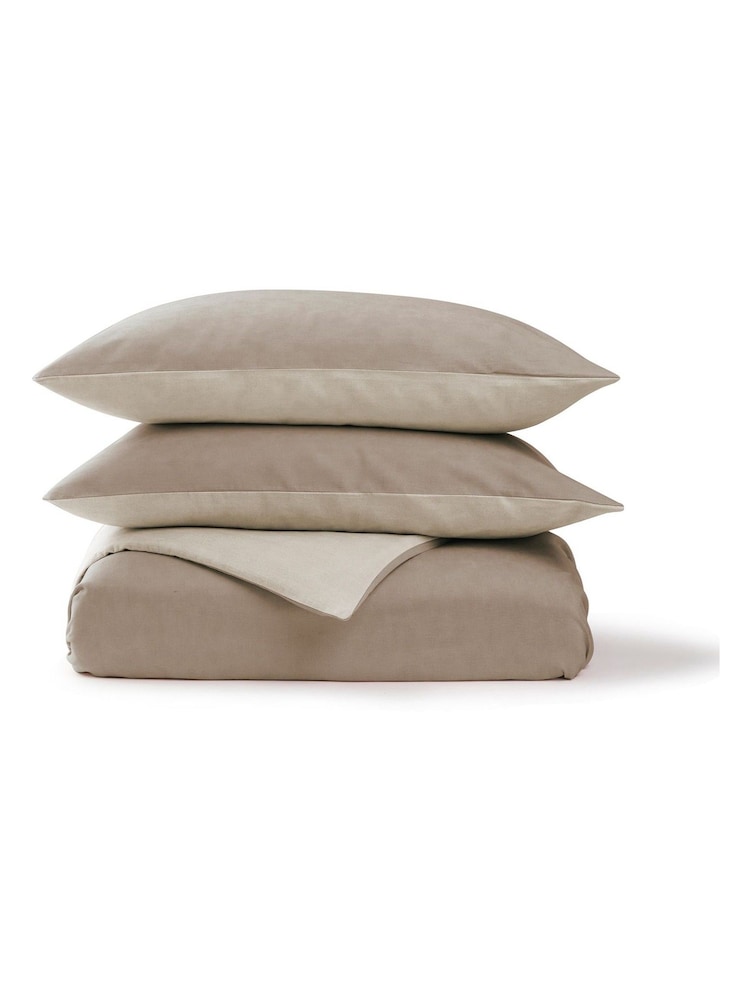 Christy Latte Relaxed Linen Blend Duvet Cover & Pillowcase Set - Image 4 of 4 Christy Latte Relaxed Linen Blend Duvet Cover & Pillowcase Set - Image 4 of 4