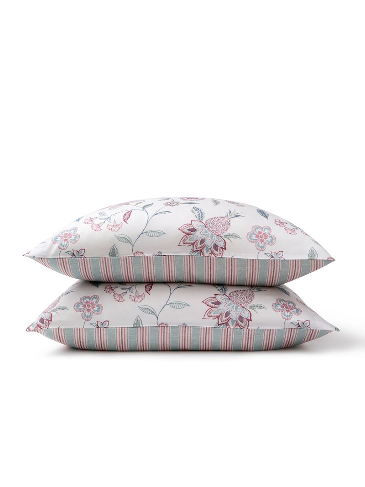 Christy Blue Kew Cotton Sateen Pillowcase Pair - Image 3 of 3 Christy Blue Kew Cotton Sateen Pillowcase Pair - Image 3 of 3