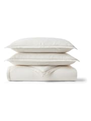 Christy Beige Seersucker Cotton Duvet Cover & Pillowcase Set - Image 2 of 4