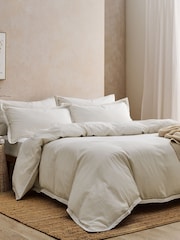 Christy Beige Seersucker Cotton Duvet Cover & Pillowcase Set - Image 4 of 4