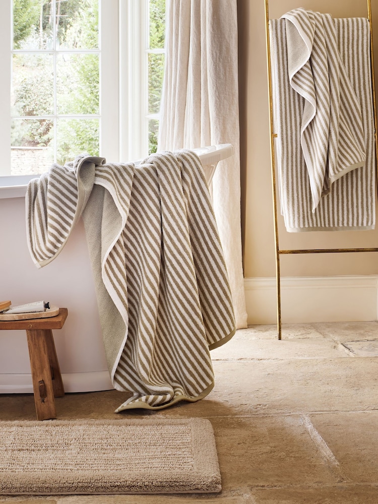 Christy Birch Portobello Stripe Cotton Towel - Image 2 of 5 Christy Birch Portobello Stripe Cotton Towel - Image 2 of 5
