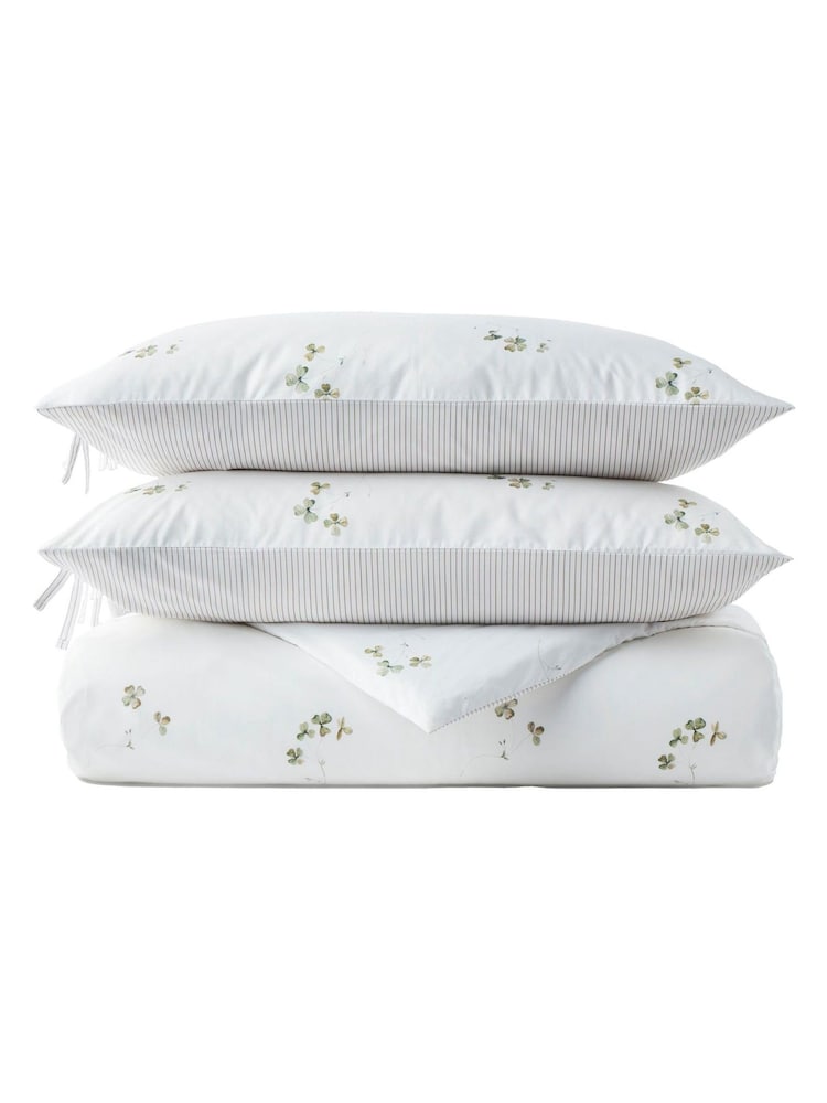 Christy Green Clover Cotton Percale Duvet Cover & Pillowcase Set - Image 2 of 4 Christy Green Clover Cotton Percale Duvet Cover & Pillowcase Set - Image 2 of 4