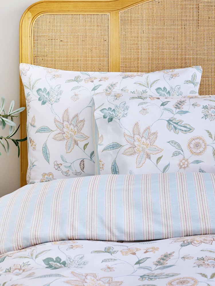 Christy Aqua Kew Cotton Sateen Duvet Cover & Pillowcase Set - Image 1 of 5 Christy Aqua Kew Cotton Sateen Duvet Cover & Pillowcase Set - Image 1 of 5