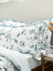 Christy Blue Bramley Cotton Sateen Duvet Cover & Pillowcase Set - Image 1 of 4