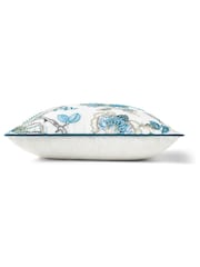 Christy Blue Tropical Floral Embroidered Filled Cushion - Image 4 of 4