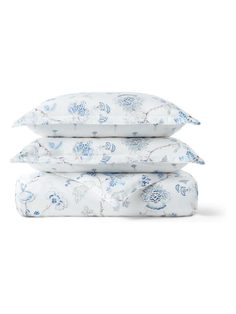 Christy Blue Tropical Floral Duvet Cover & Pillowcase Set - Image 2 of 4 Christy Blue Tropical Floral Duvet Cover & Pillowcase Set - Image 2 of 4