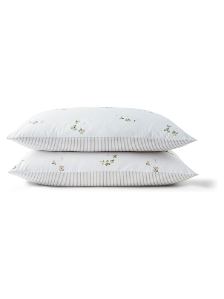 Christy Green Clover Cotton Percale Pillowcase Pair - Image 2 of 3 Christy Green Clover Cotton Percale Pillowcase Pair - Image 2 of 3