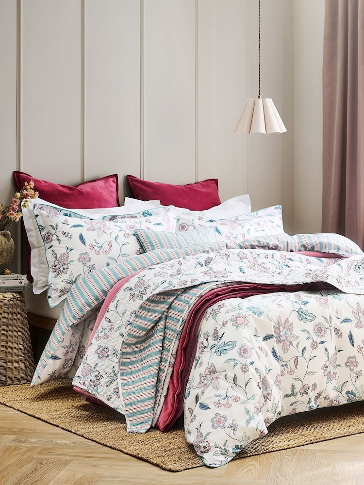 Christy Blue Kew Reversible Bedspread Cotton Coverlet - Image 1 of 4
