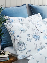 Christy Blue Tropical Floral Cotton Sateen Pillowcase Pair - Image 2 of 3